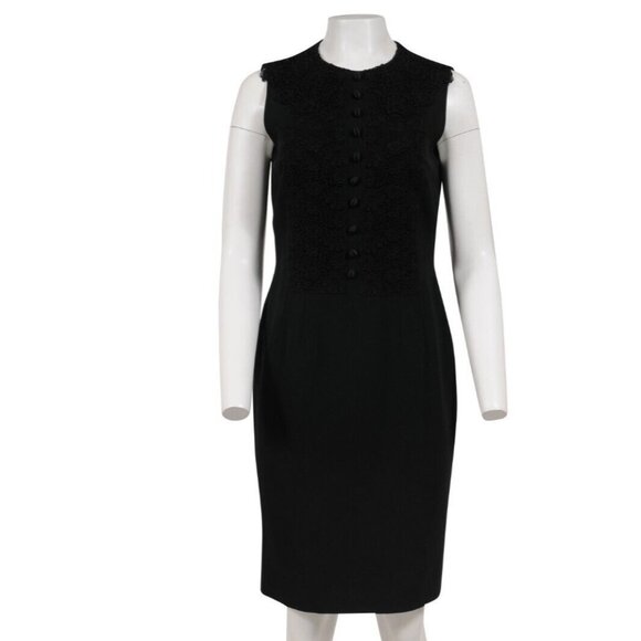 Dolce & Gabbana Embroidered  Floral Lace Pencil Dress Medium IT 38 Button Front - Picture 1 of 13